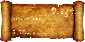 Dick Ábel névjegykártya