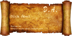 Dick Ábel névjegykártya