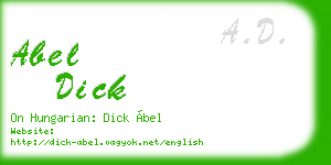 abel dick business card